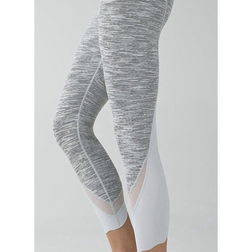 Lululemon Wunder Under Crop II Roll Down Mesh Wee Are From Space Silver Spoon 2